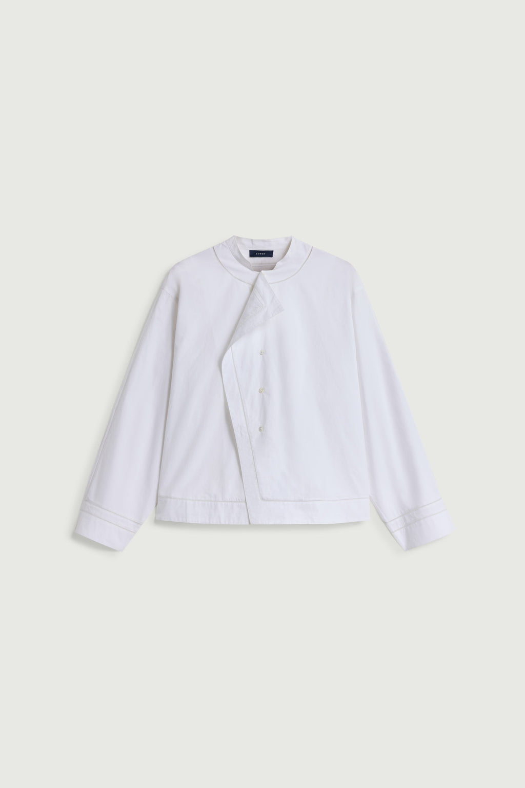 Chemise brodée à jours échelle et double boutonnage