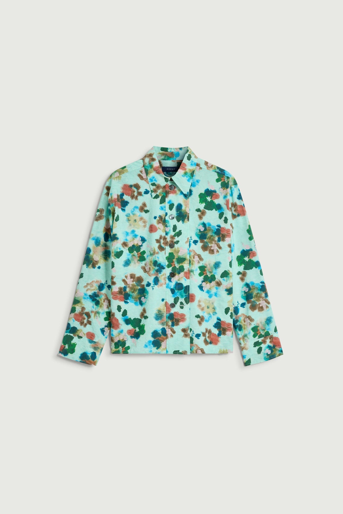 Chemise à double boutonnage en soie lavée