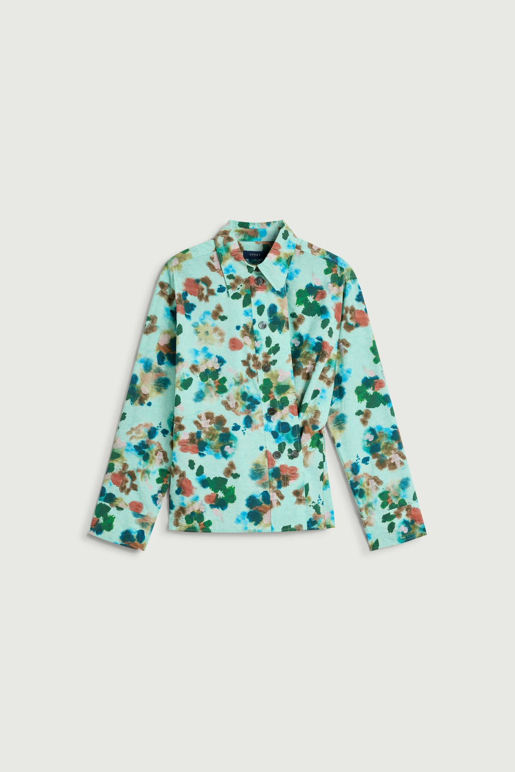 Chemise à double boutonnage en soie lavée
