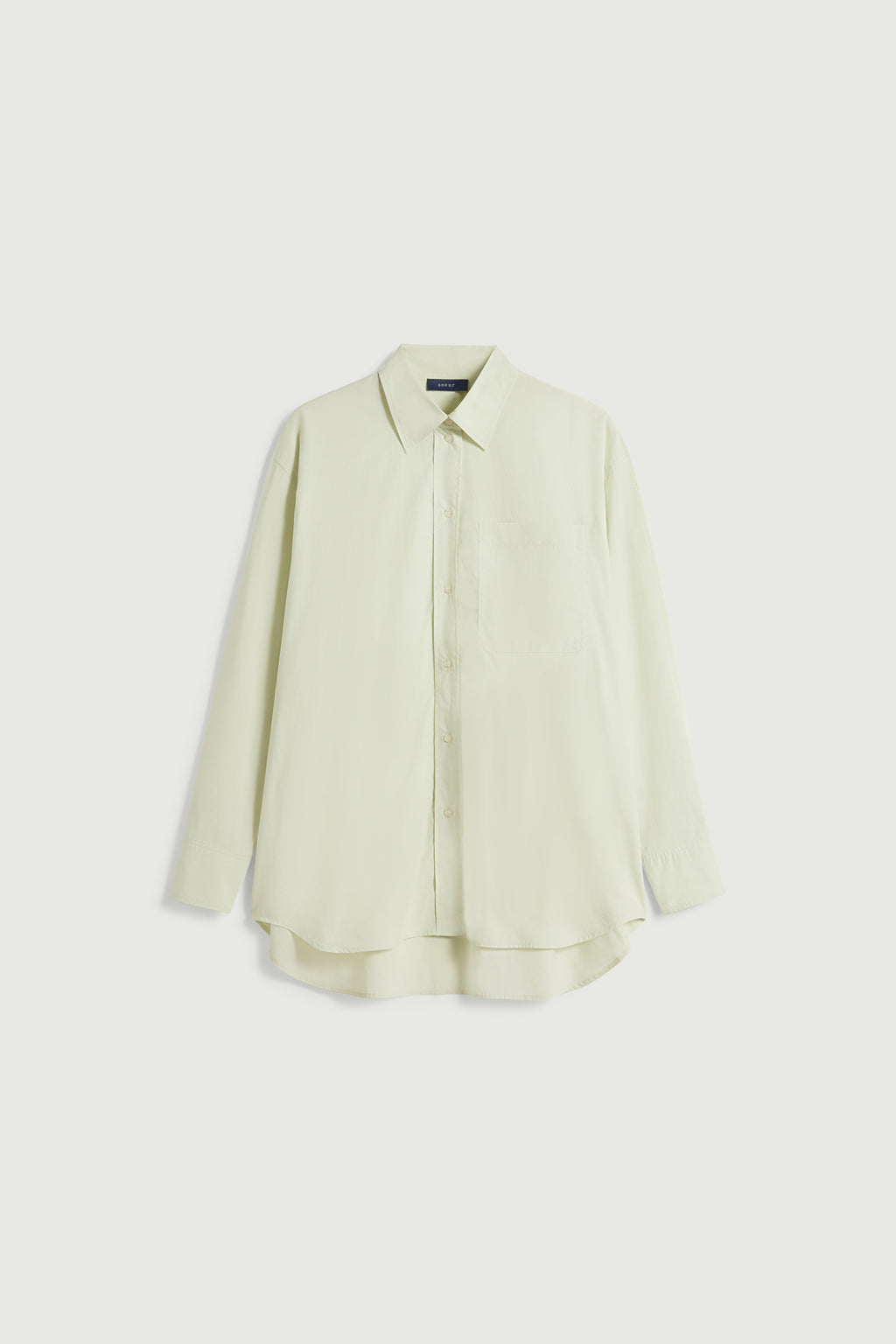 Chemise oversize à poche en coton enduit