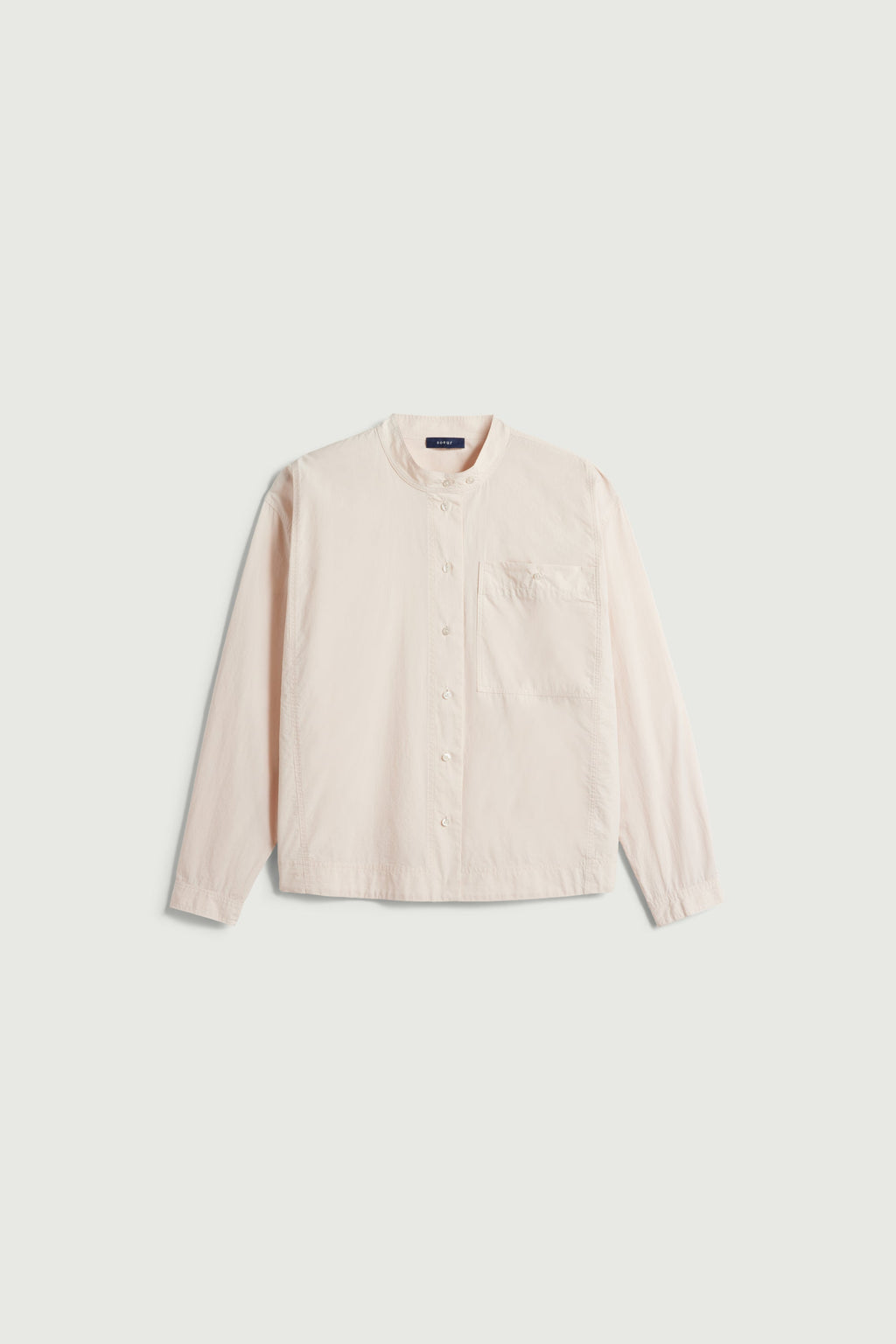 Chemise sans col en popeline parachute