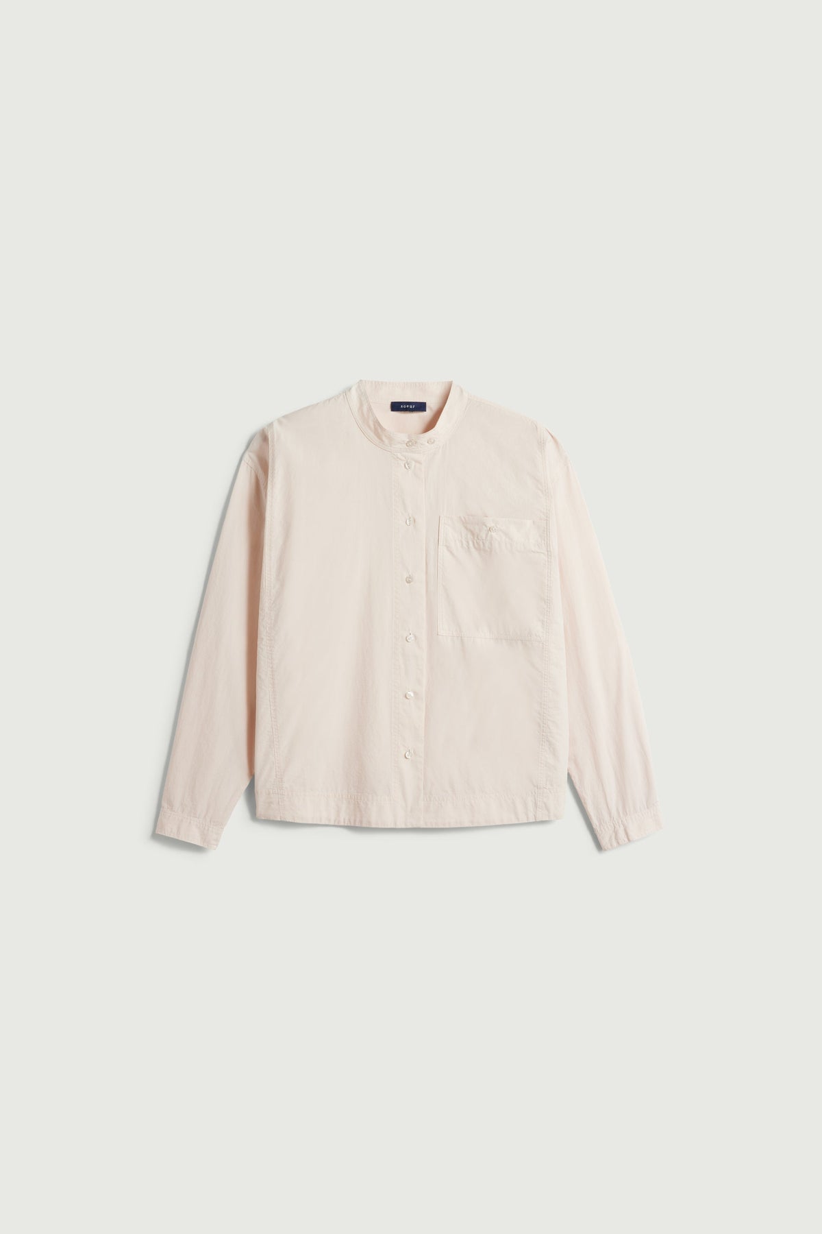 Chemise sans col en popeline parachute
