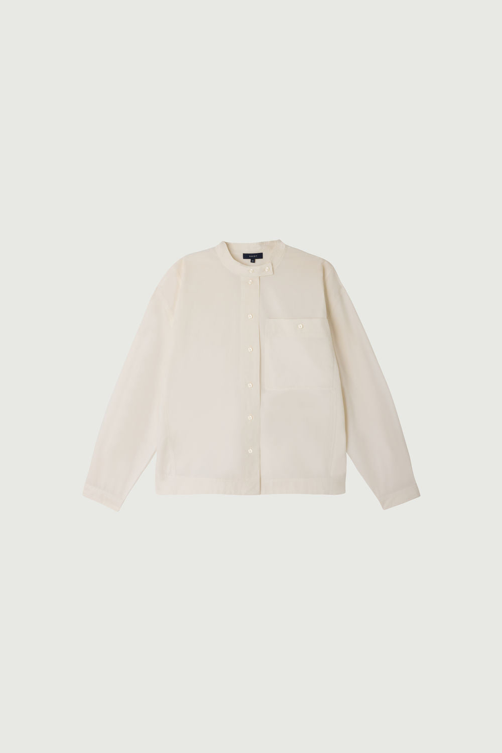 Chemise sans col en popeline parachute