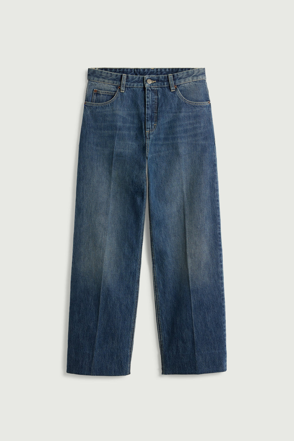 Jean à pli marchand en denim