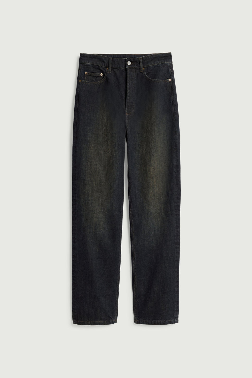 Jean étroit en denim délavé