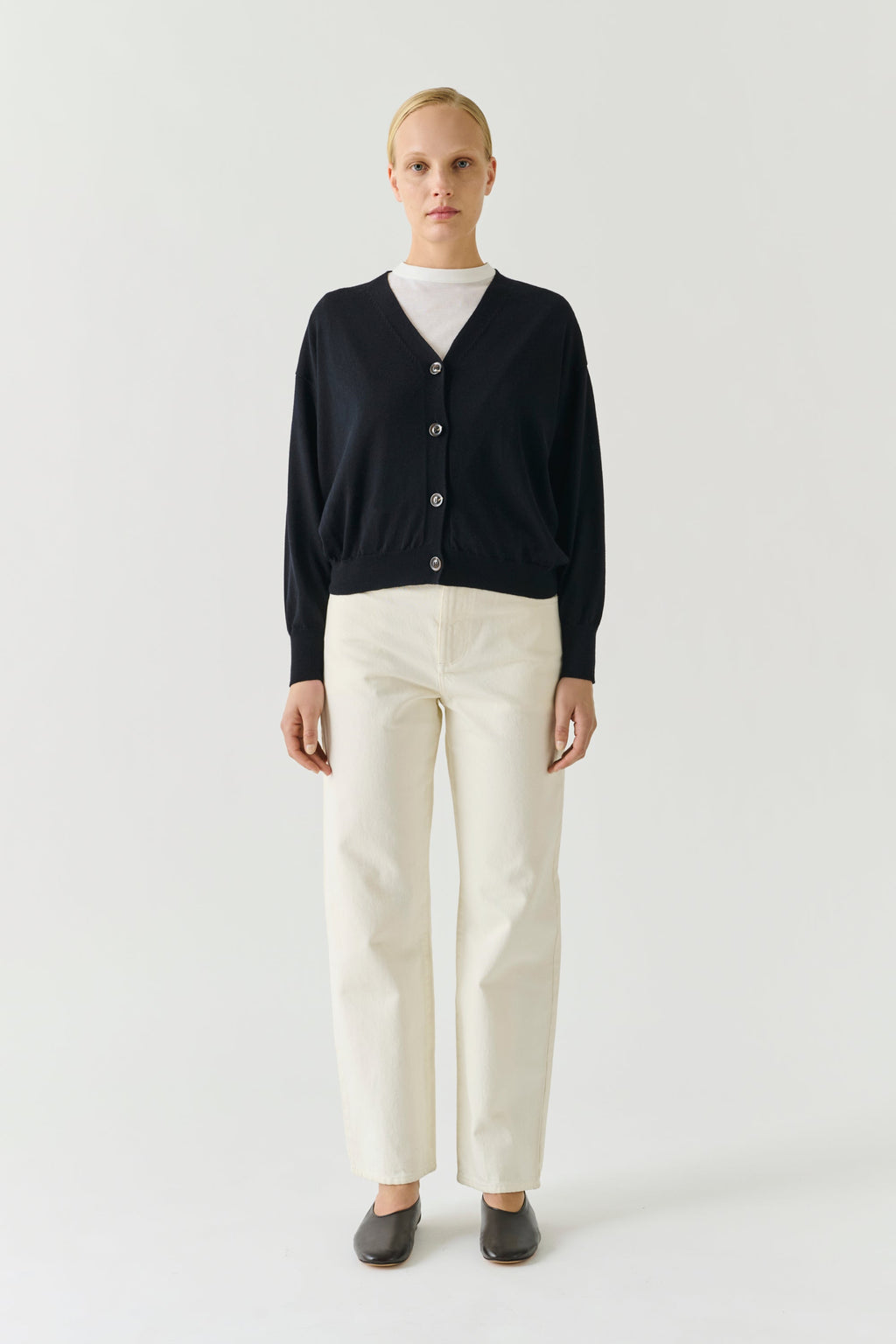 Cardigan fin en laine mérinos