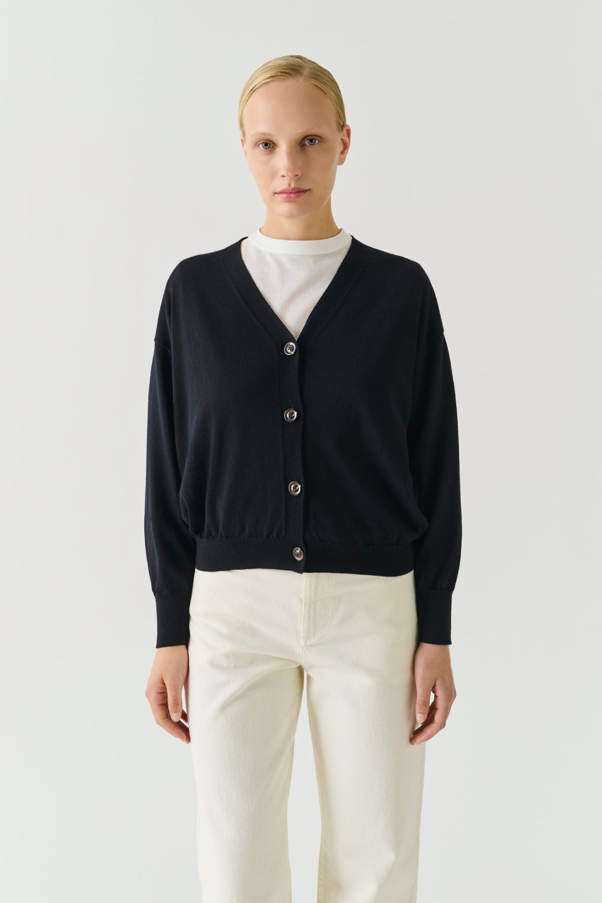 Cardigan fin en laine mérinos