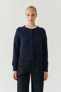 Cardigan court en alpaga et laine