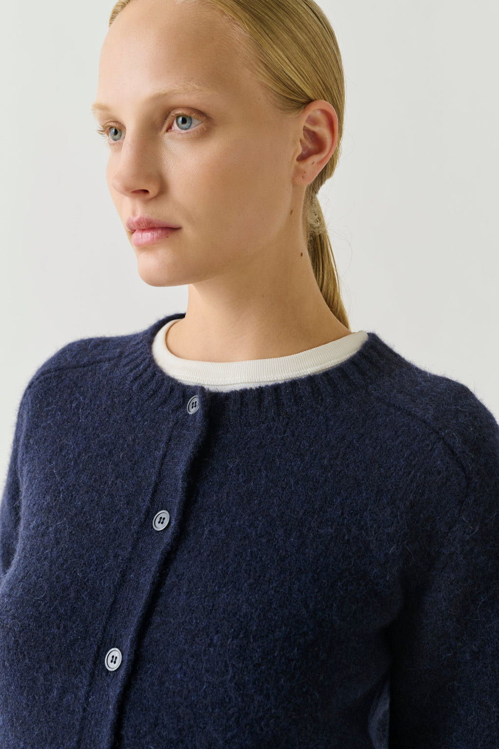 Cardigan en alpaga et laine mélangée