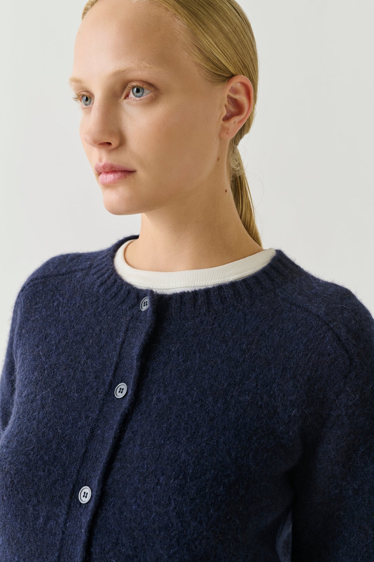 Cardigan en alpaga et laine mélangée