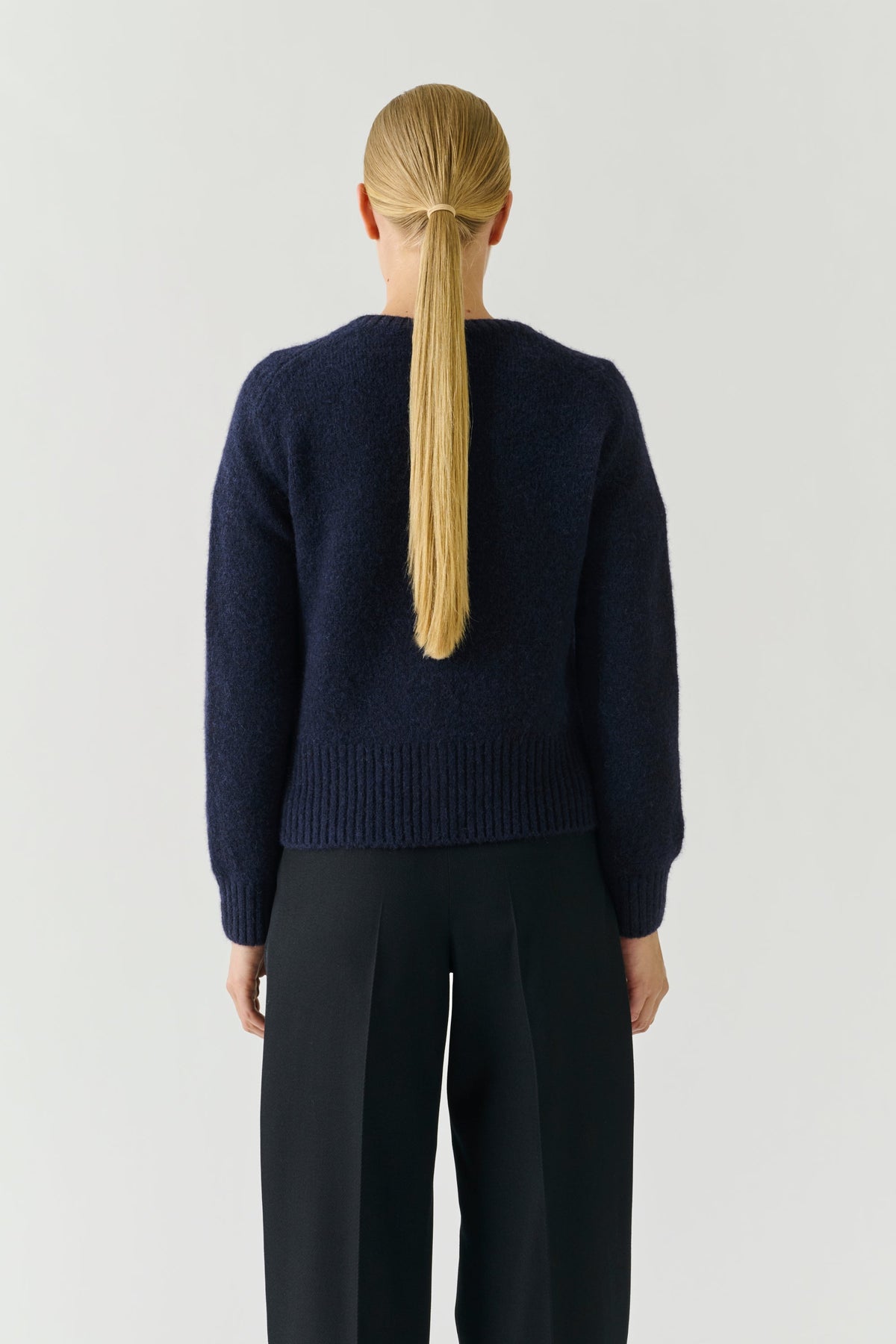 Cardigan court en alpaga et laine