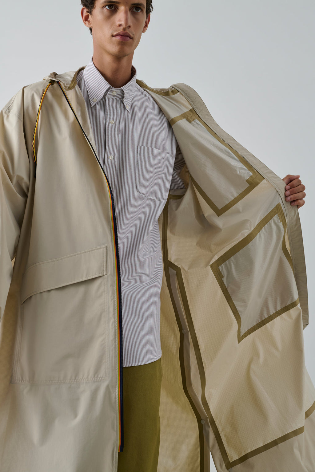 Trench en tissu technique déperlant