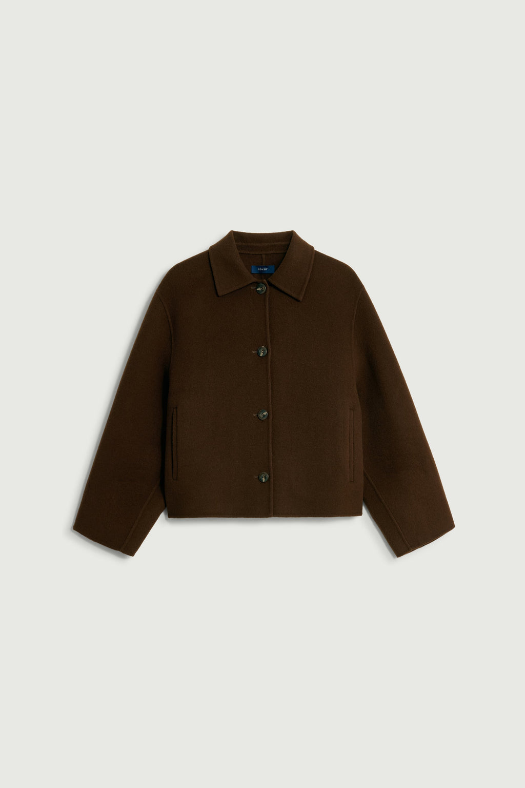 Veste boxy en laine double face