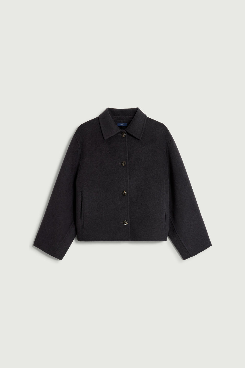 Veste boxy boutonnée en cachemire double face