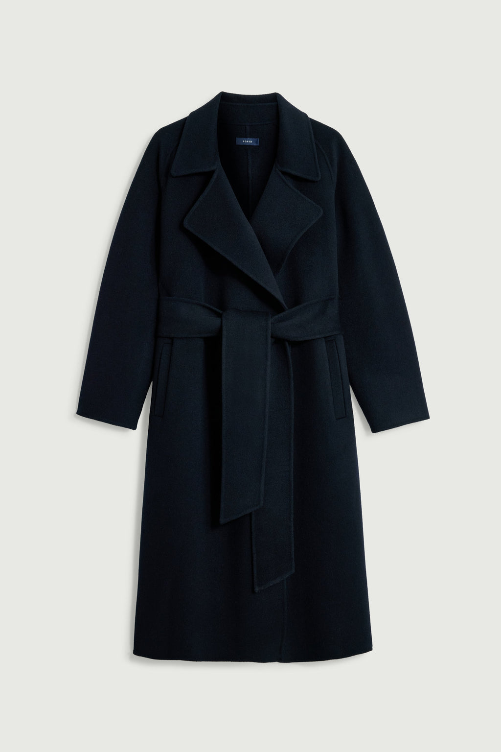 Manteau enveloppant en laine double face