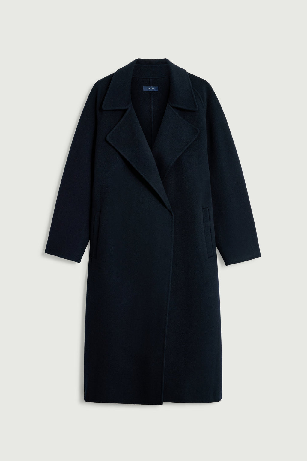 Manteau enveloppant en laine double face