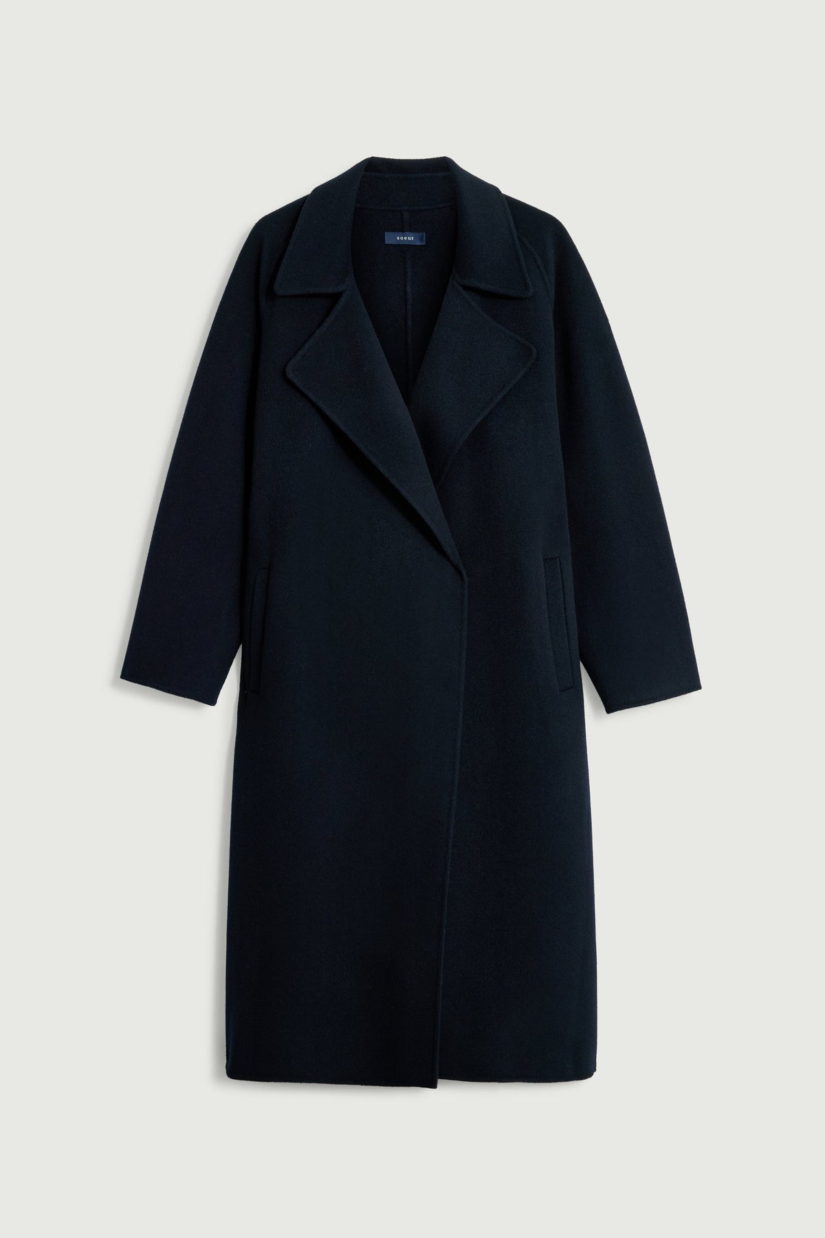 Manteau enveloppant en laine double face