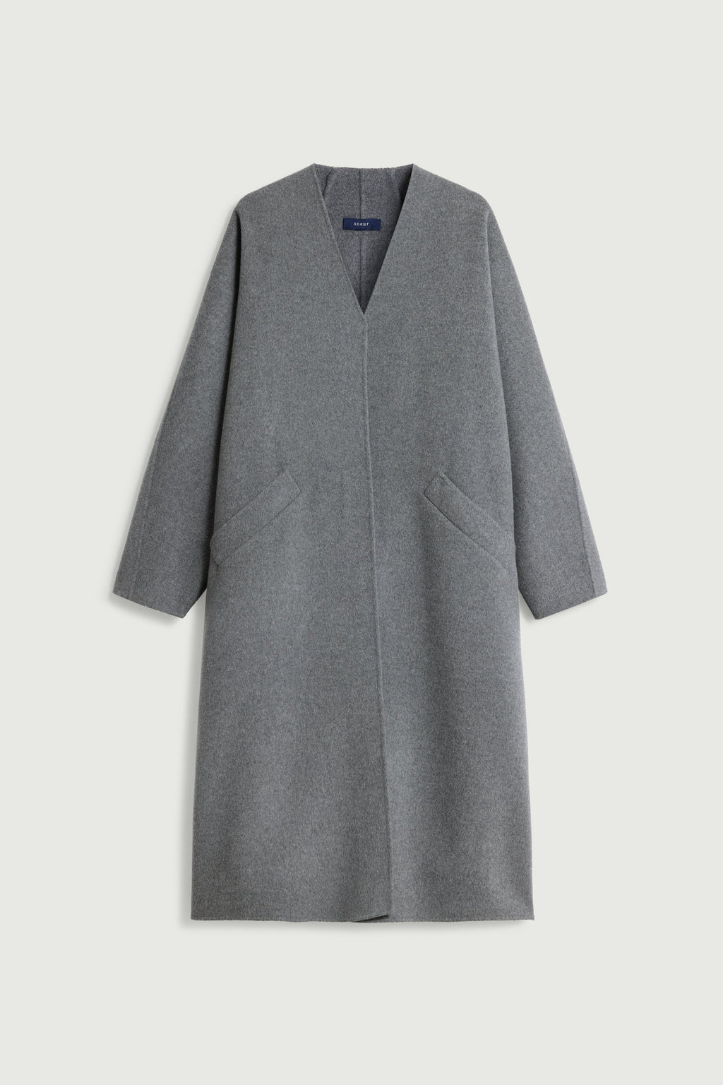 Manteau oversize en laine double face