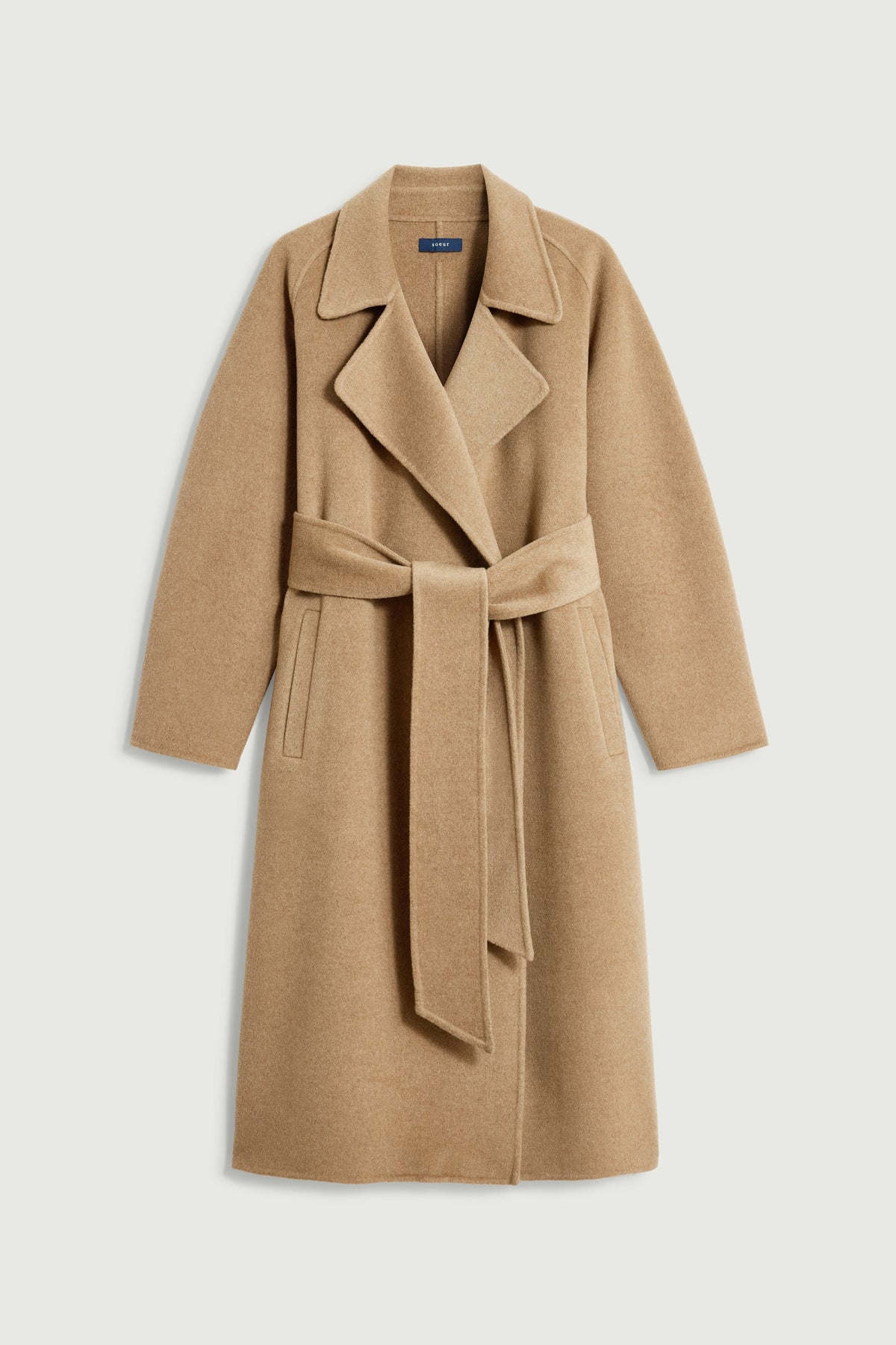 Manteau enveloppant en laine double face