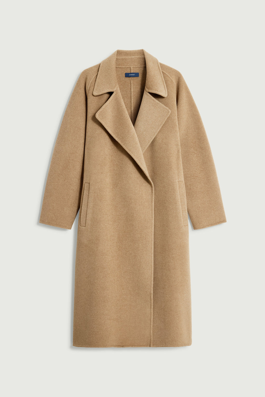 Manteau enveloppant en laine double face