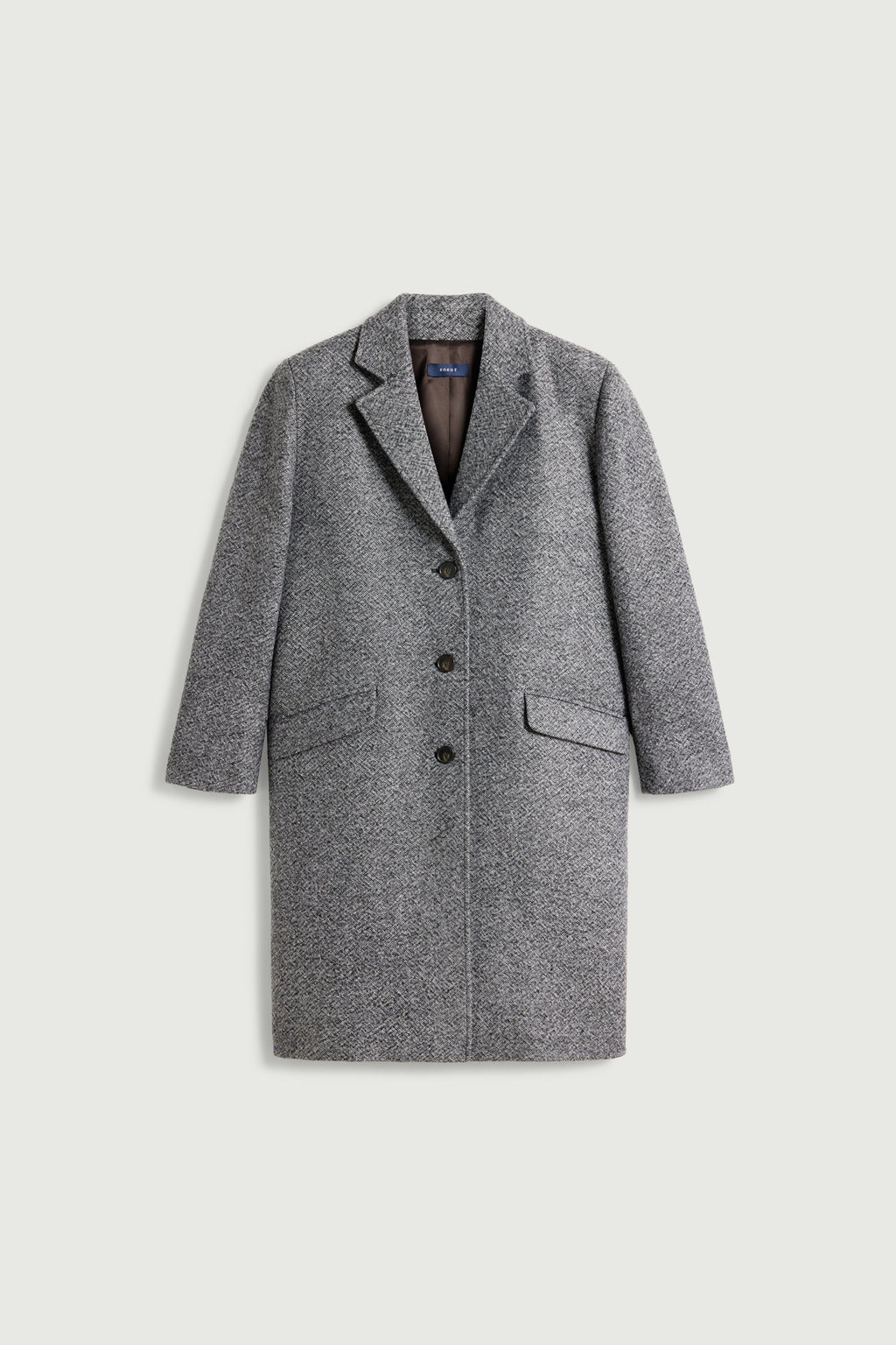 Manteau tailleur en laine mouchetée