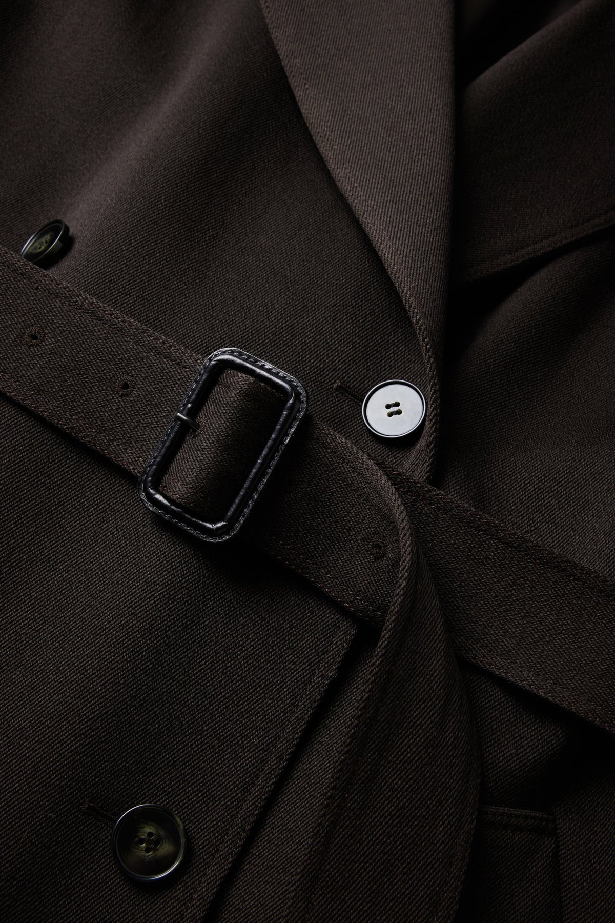 Trench oversize en gabardine de laine