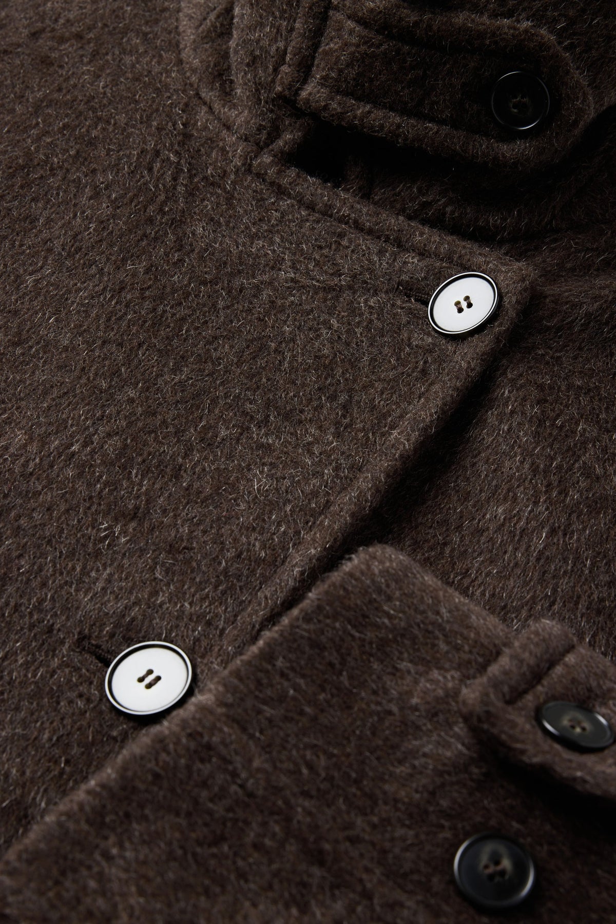 Manteau à ceinture basse en laine grattée