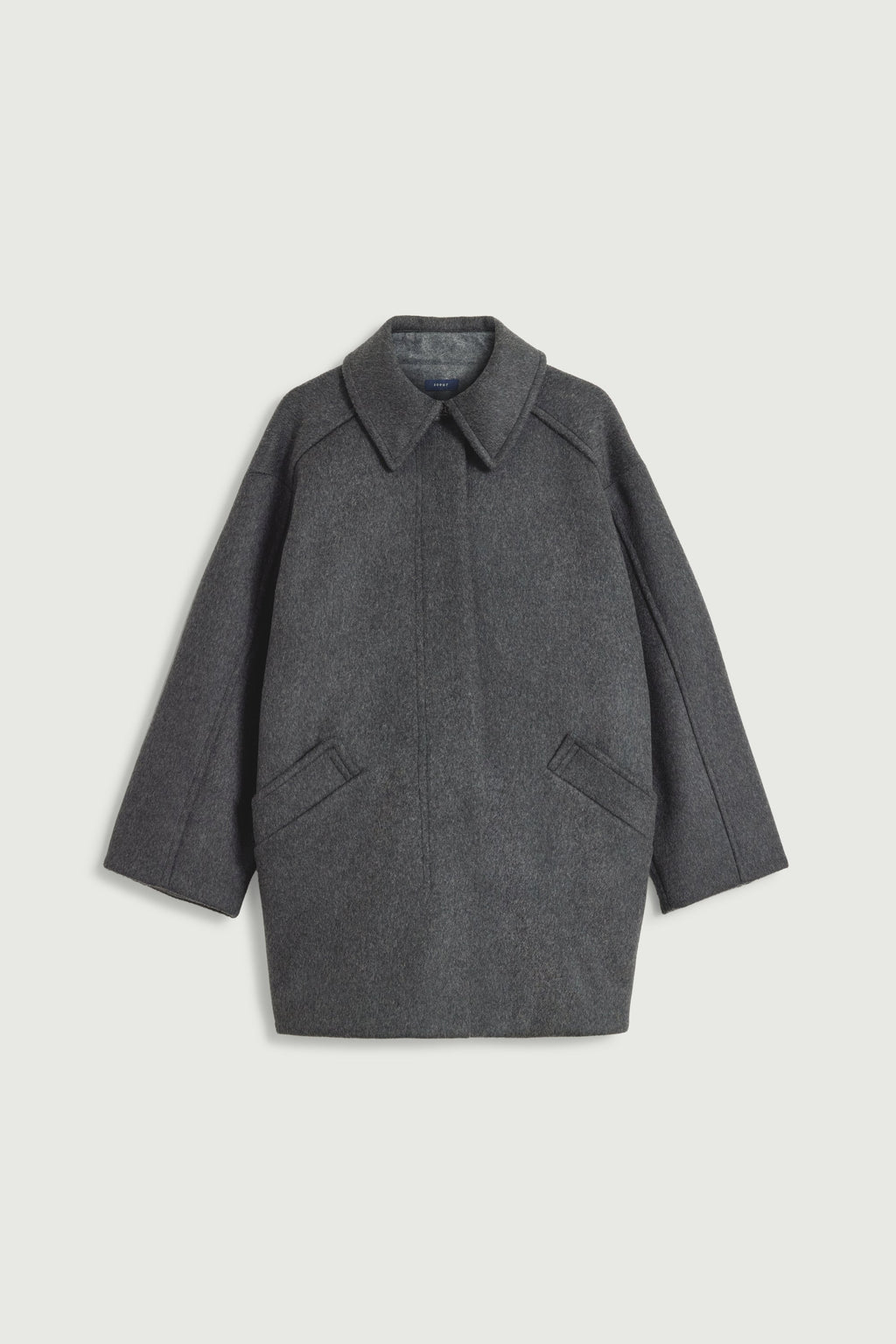 Manteau oversize court en drap de laine