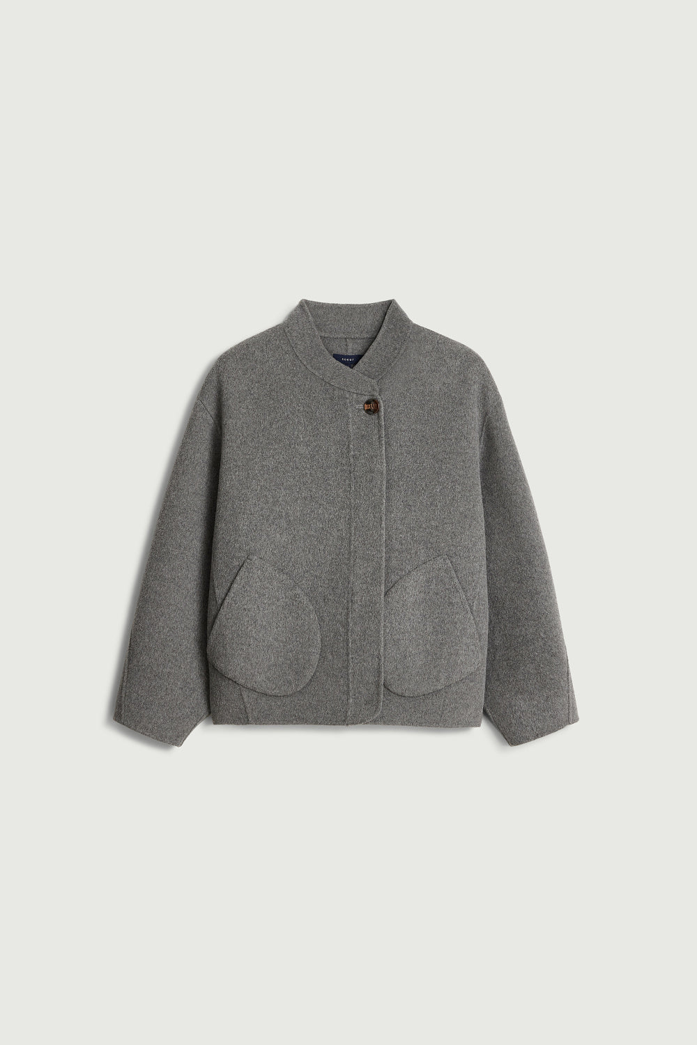 Manteau boxy en laine double face