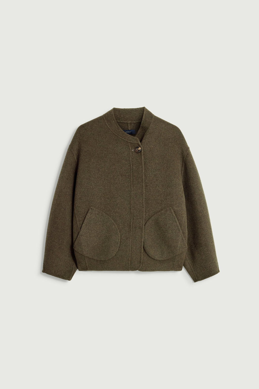 Manteau boxy en laine double face