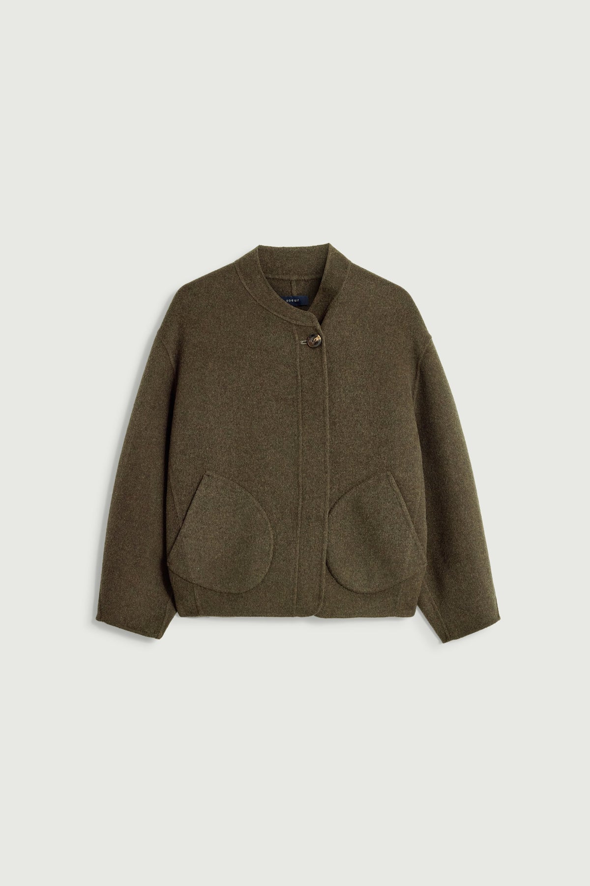 Manteau boxy en laine double face