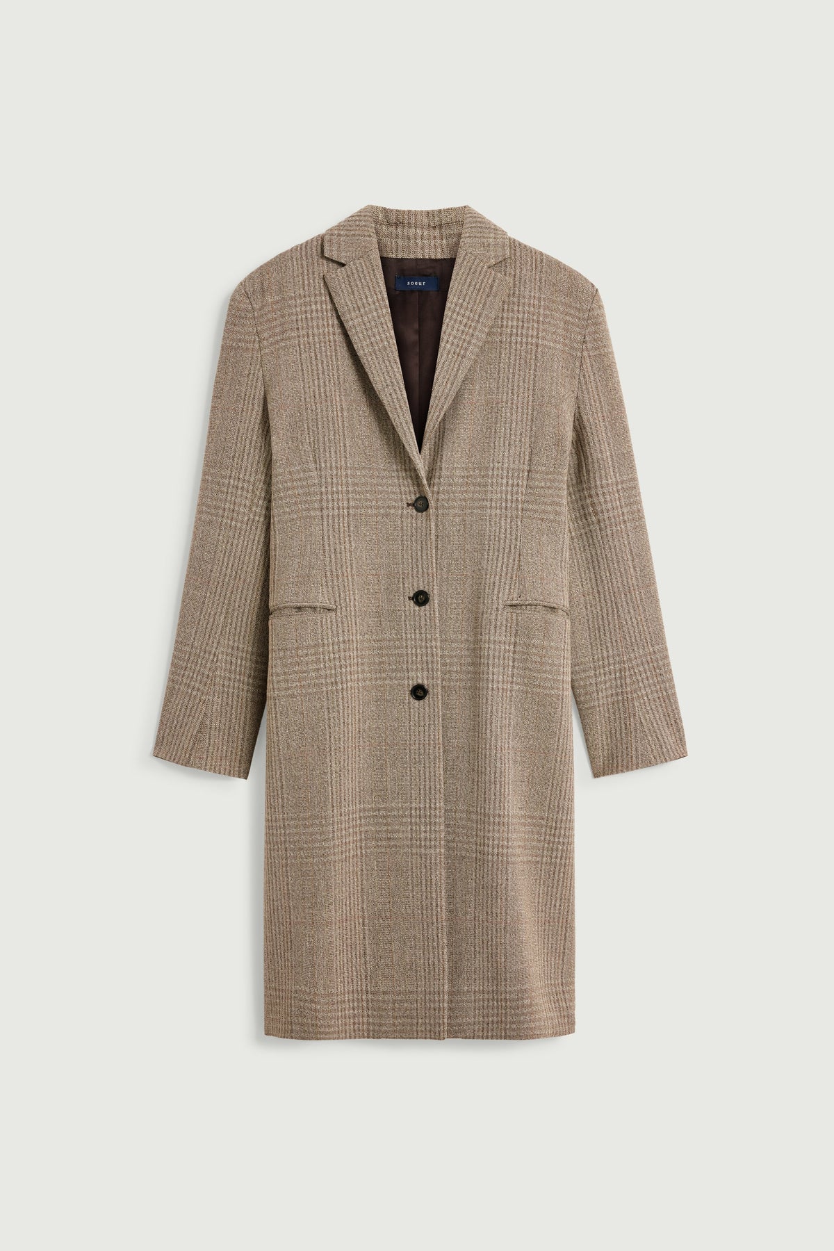 Manteau à épaules structurées en laine moulinée