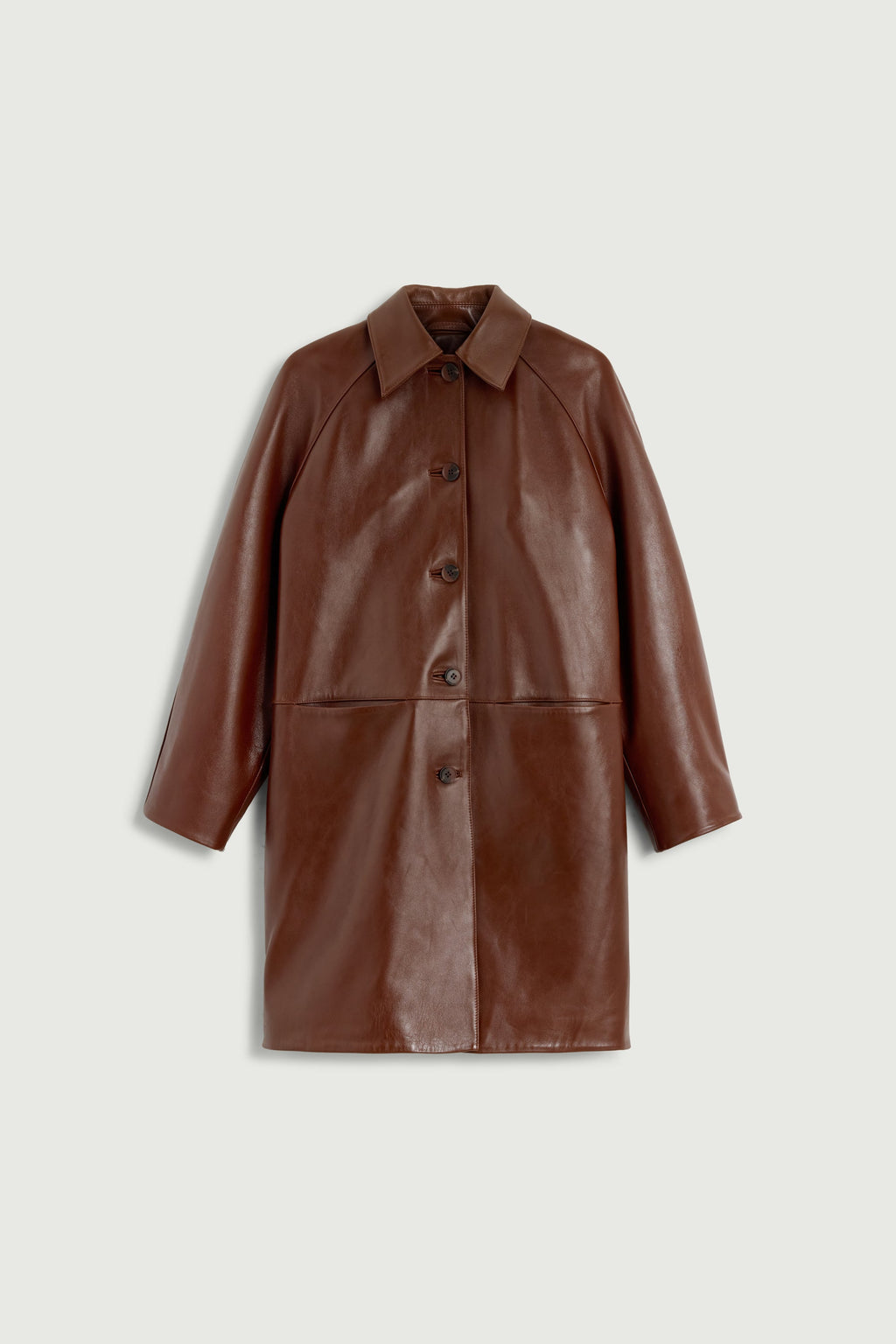 Manteau trois-quarts en cuir glacé