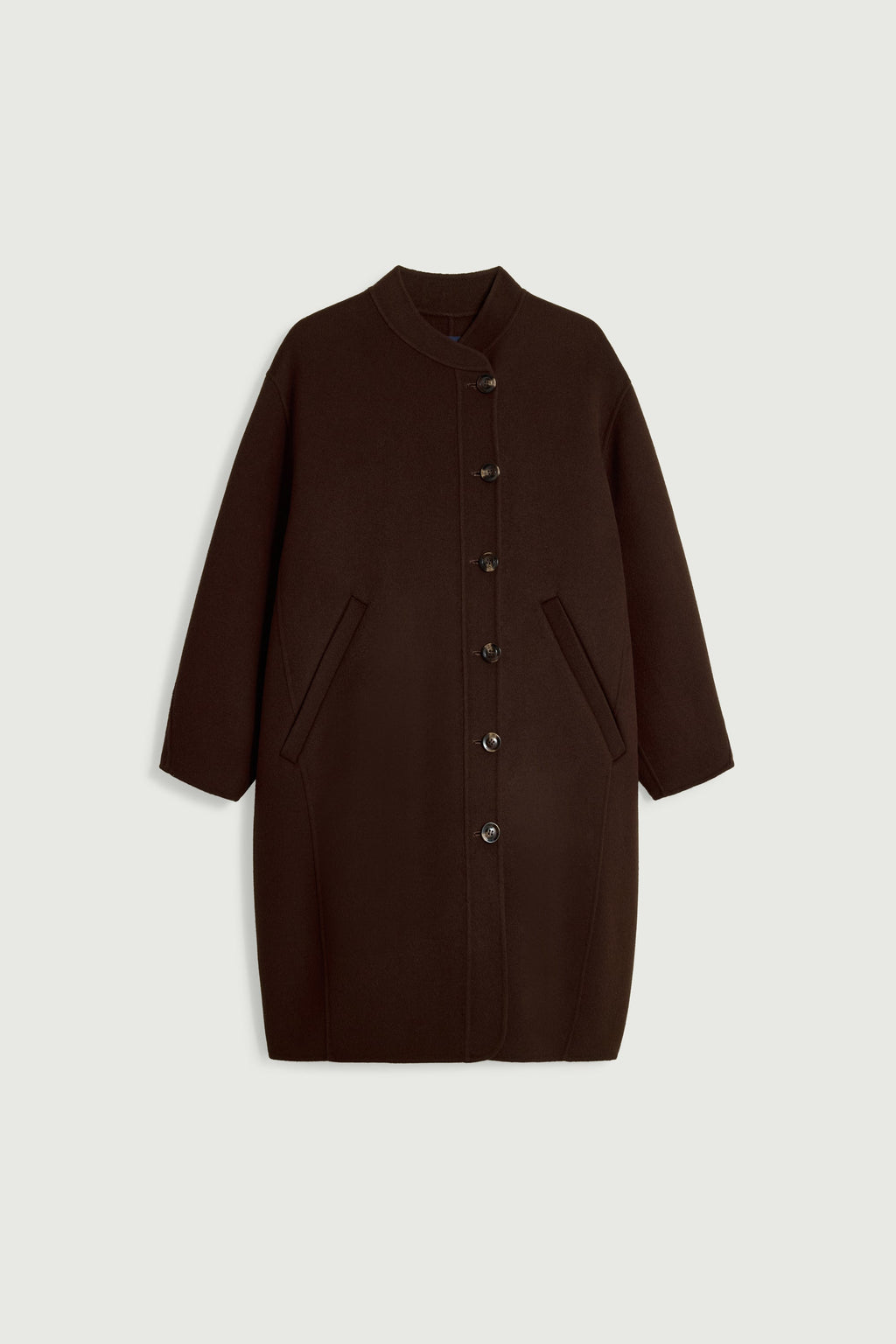 Manteau rond en laine double face