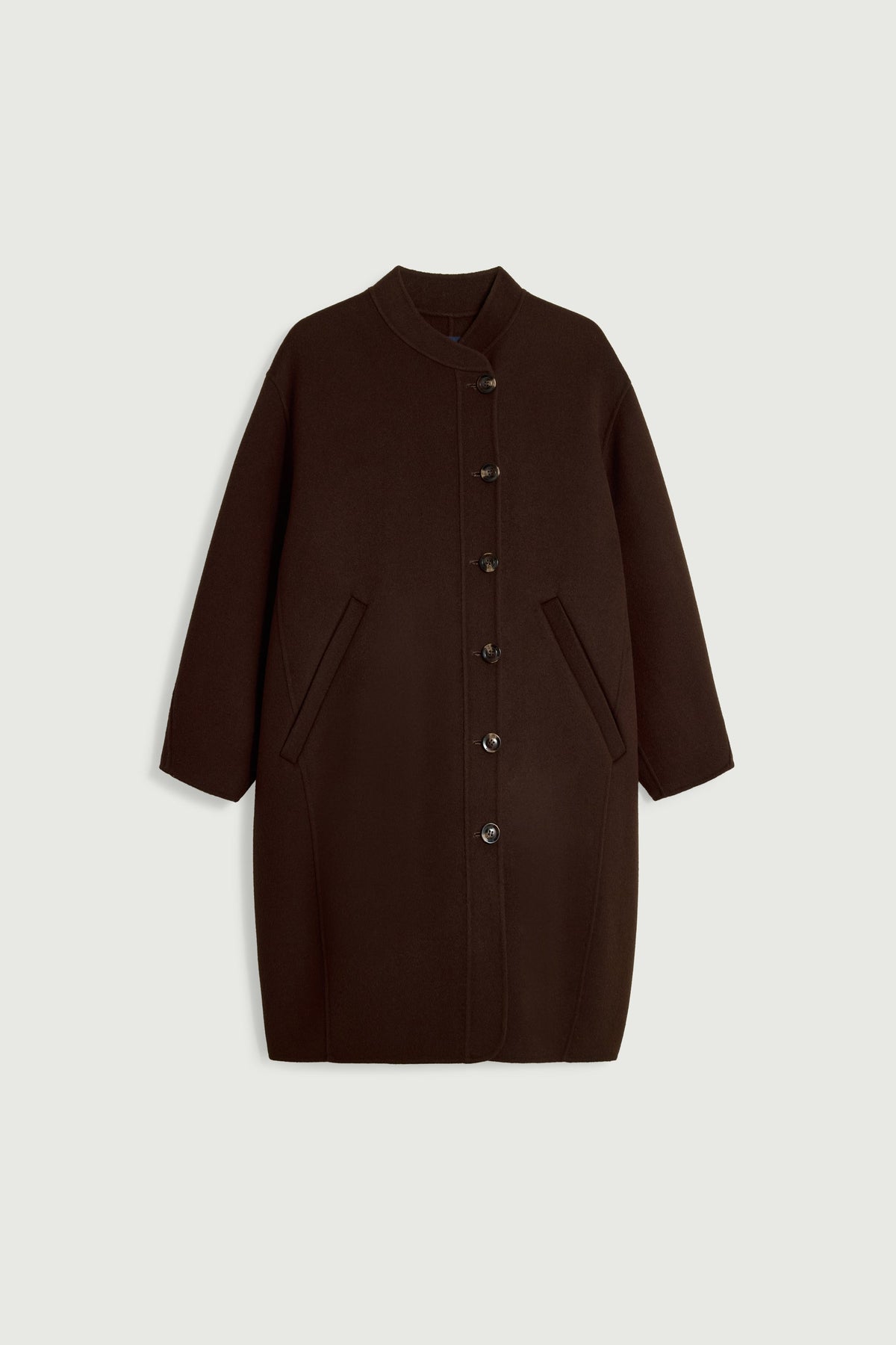 Manteau rond en laine double face