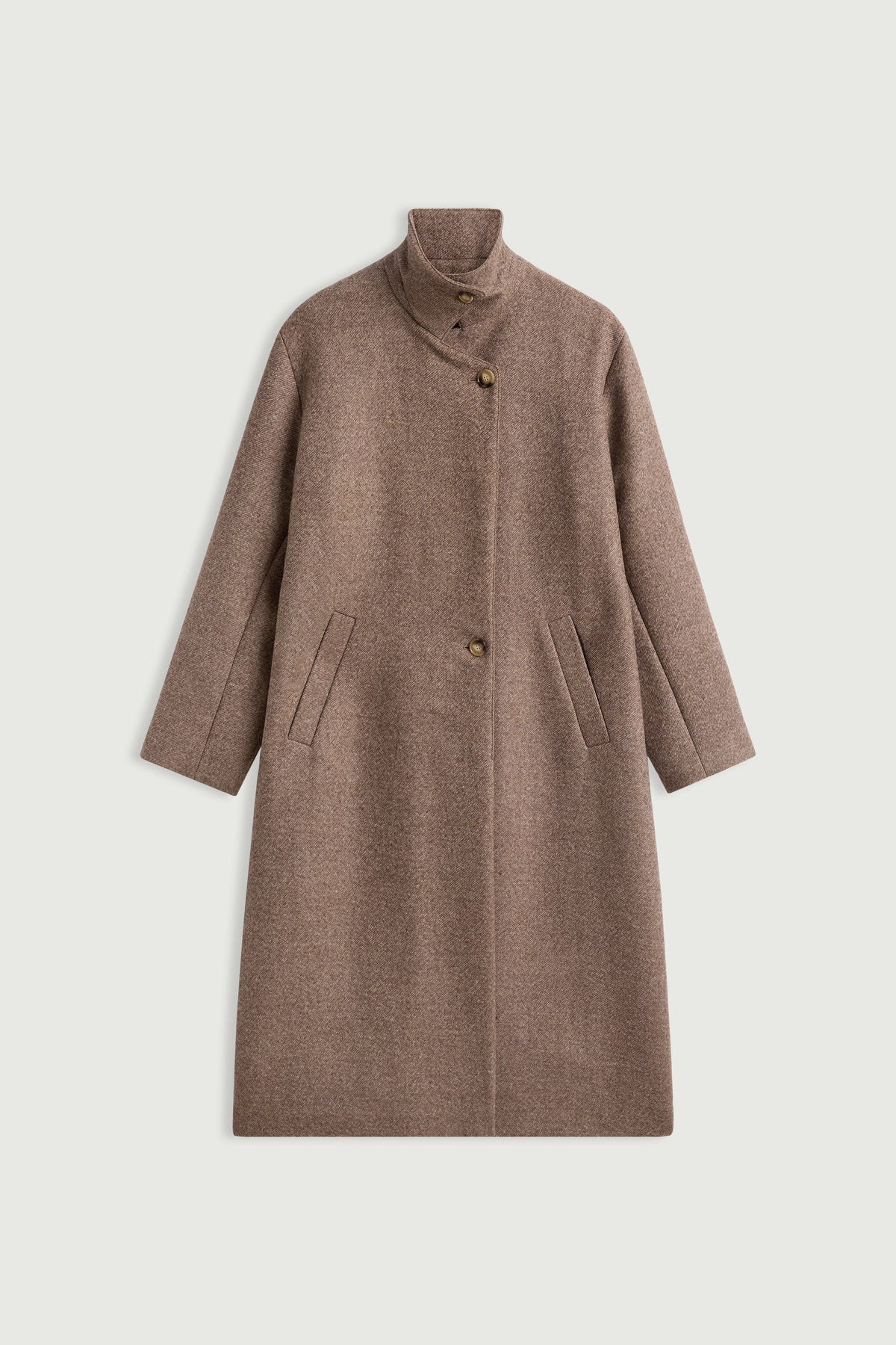 Manteau oversize en laine chinée