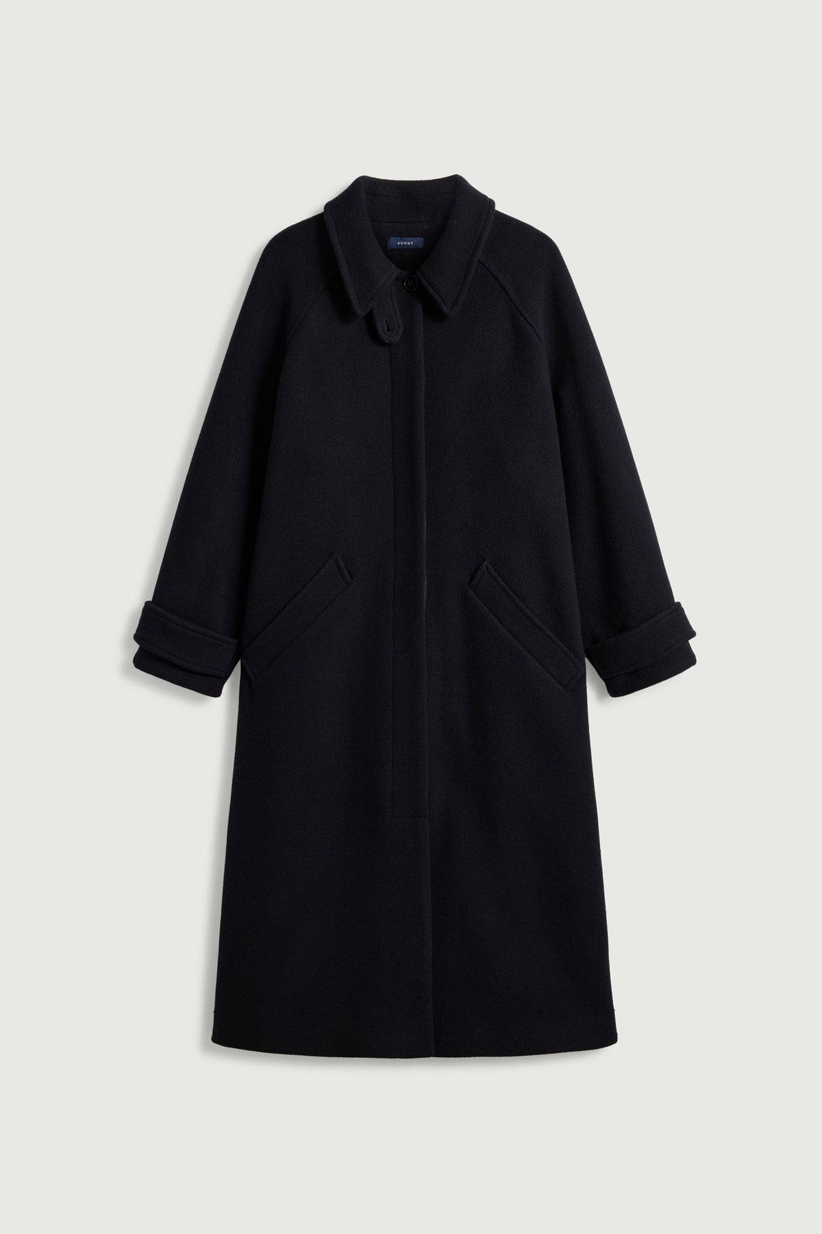 Manteau raglan en laine pied-de-poule