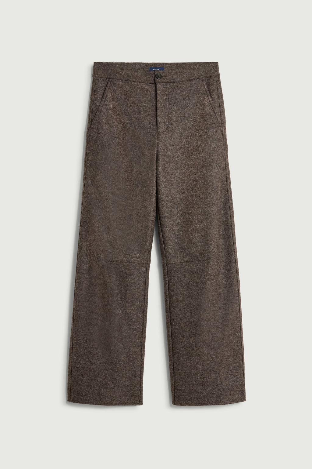 Pantalon barrel en laine bouillie