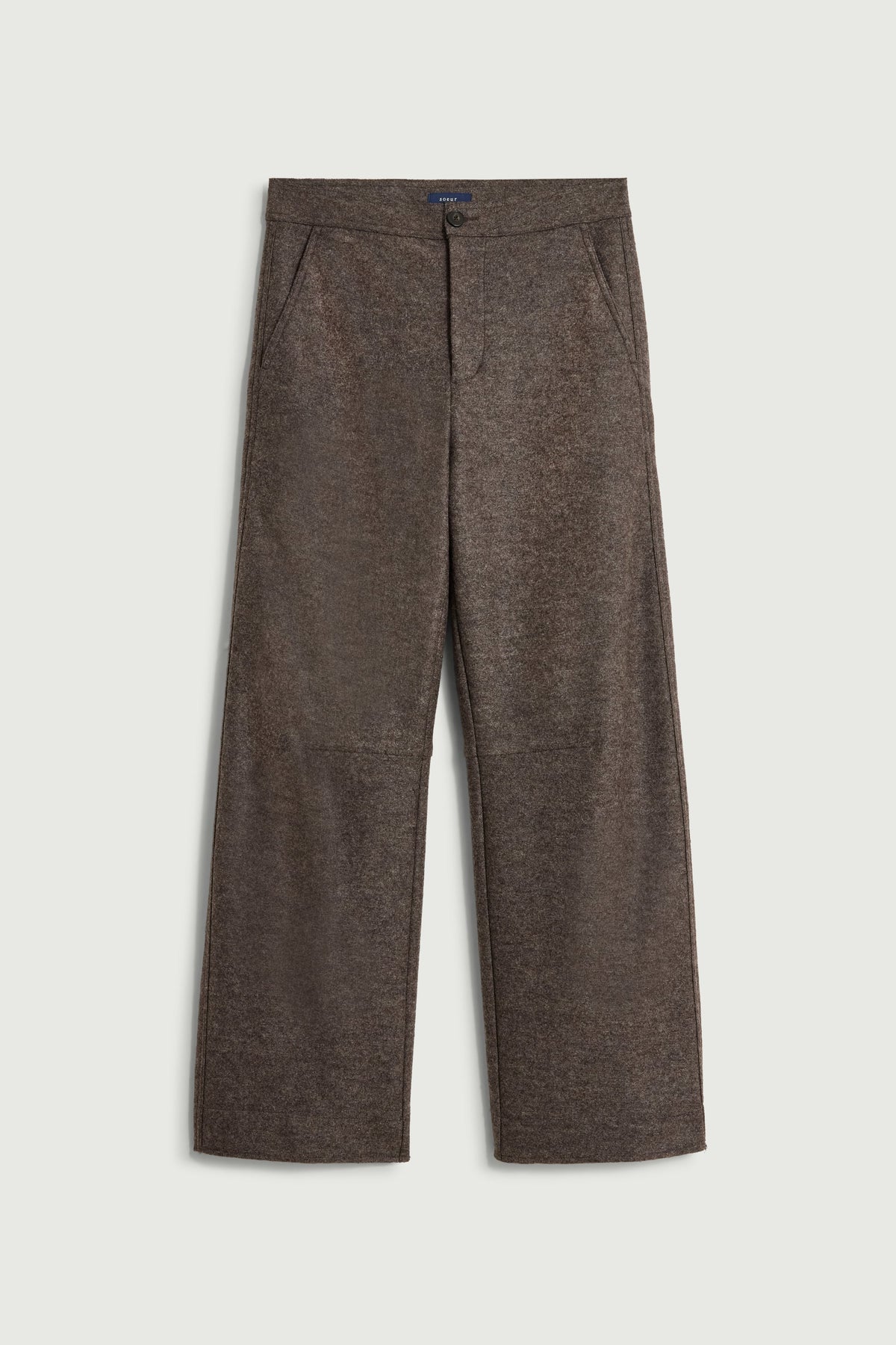 Pantalon barrel en laine bouillie