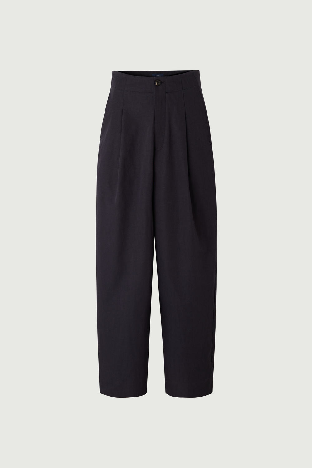 Pantalon rond en coton et lin