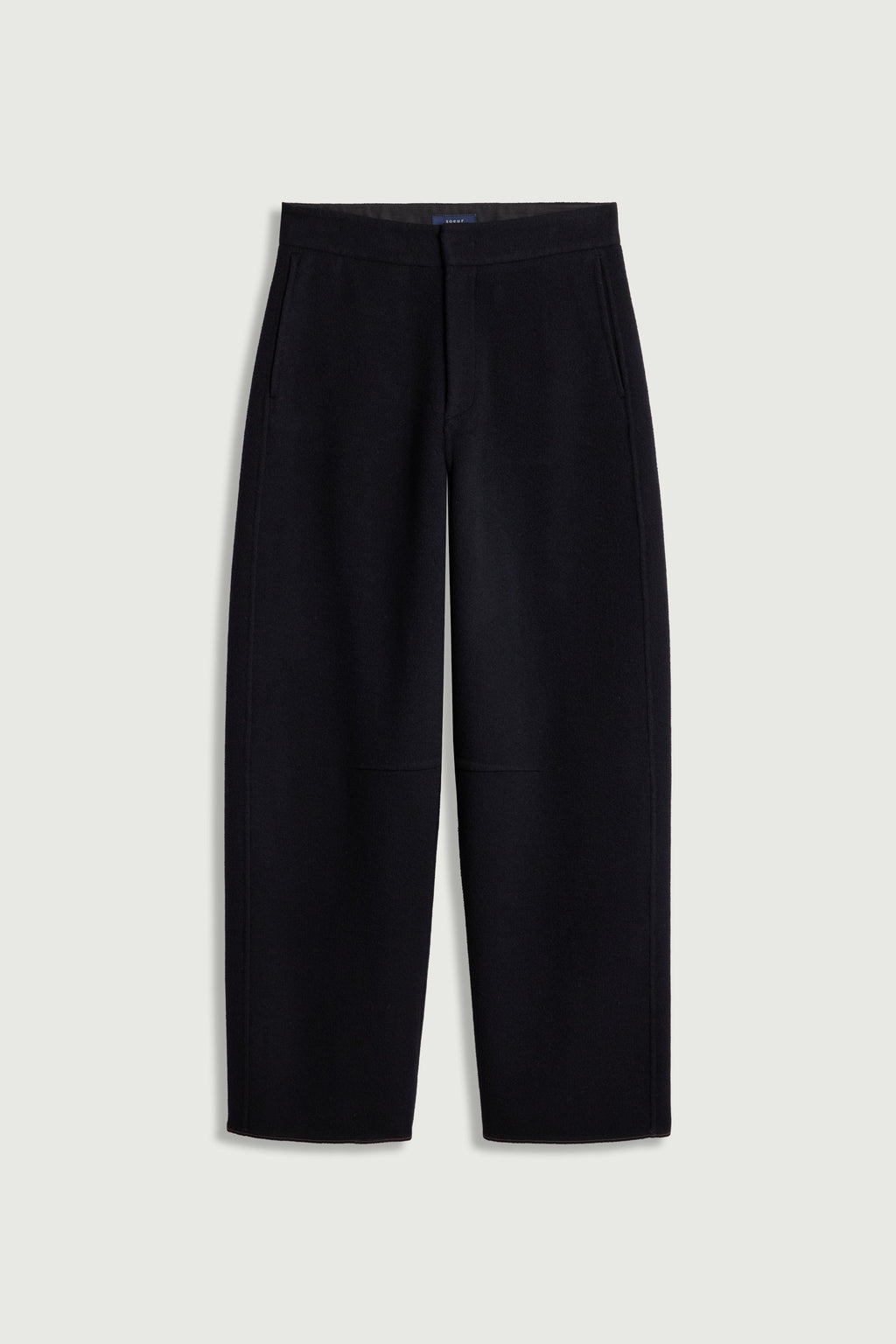 Pantalon barrel en laine double face