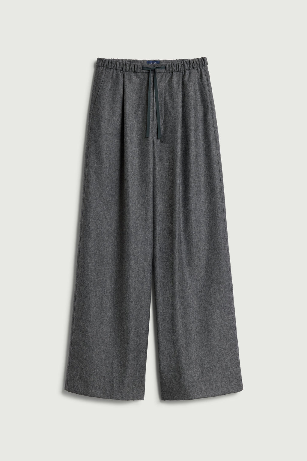 Pantalon à cordons en toile de coton glacée