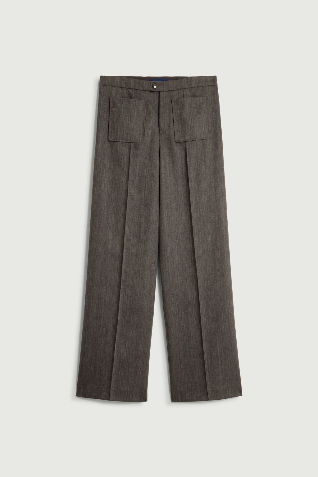 Pantalon long à poches plaquées et pli piqué