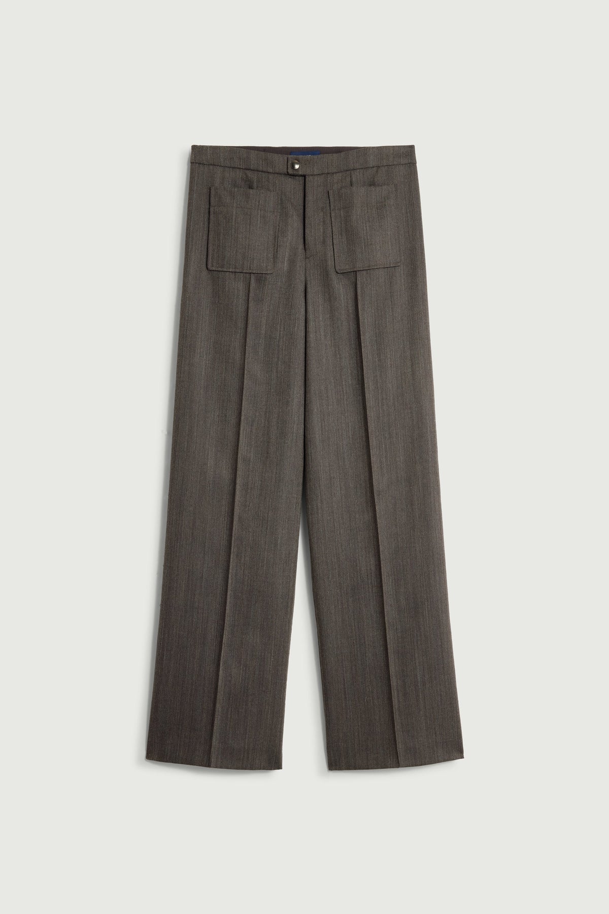 Pantalon long à poches plaquées et pli piqué