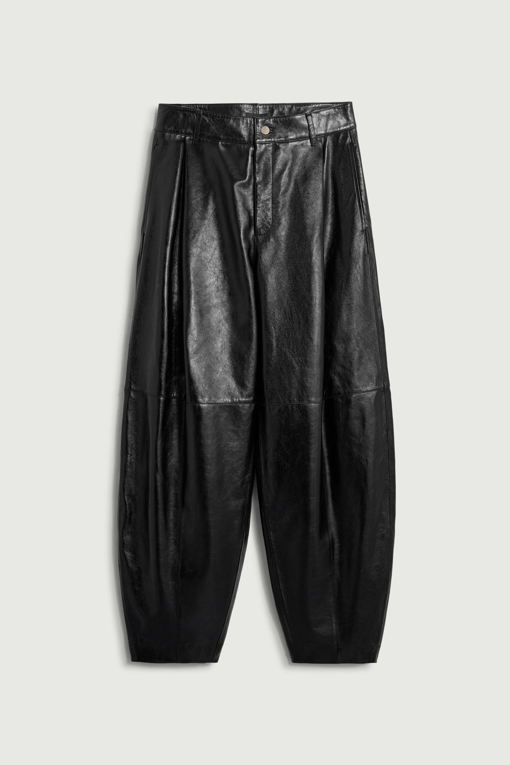Pantalon barrel en cuir souple