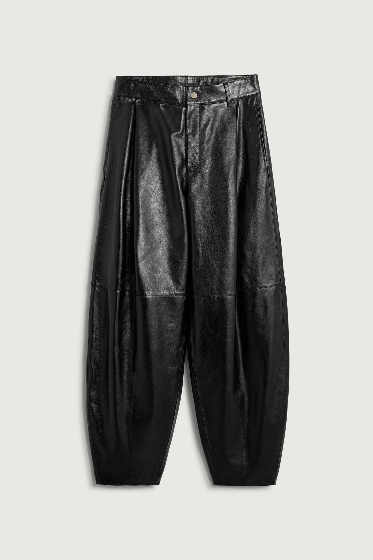 Pantalon barrel en cuir souple