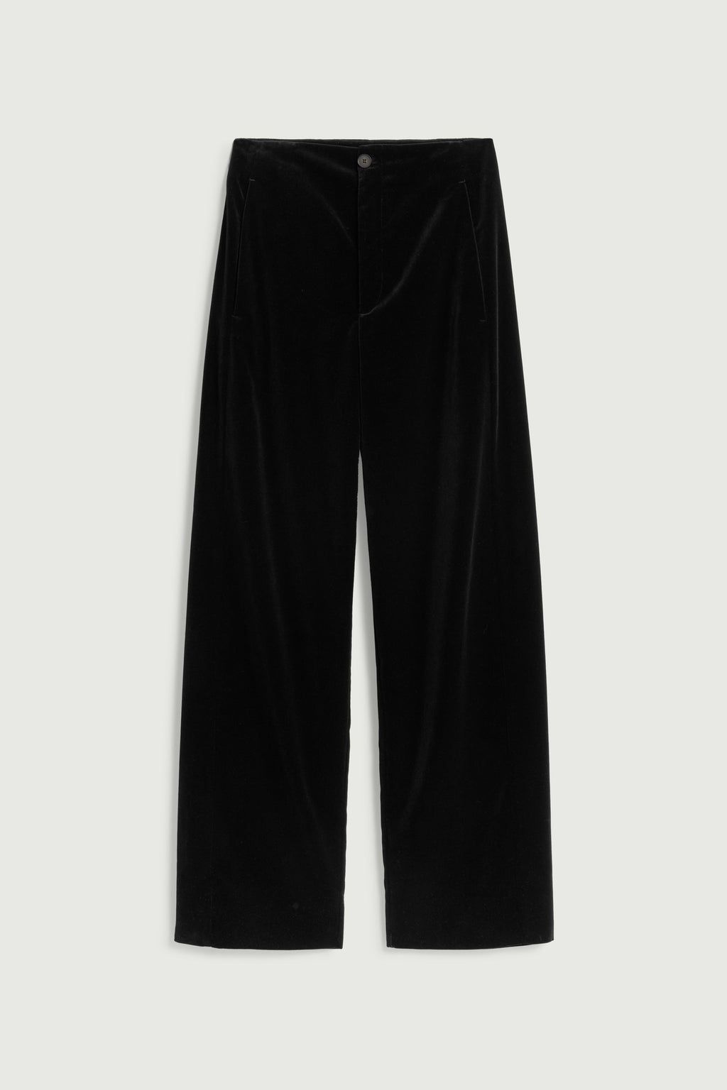 Pantalon droit en velours lisse