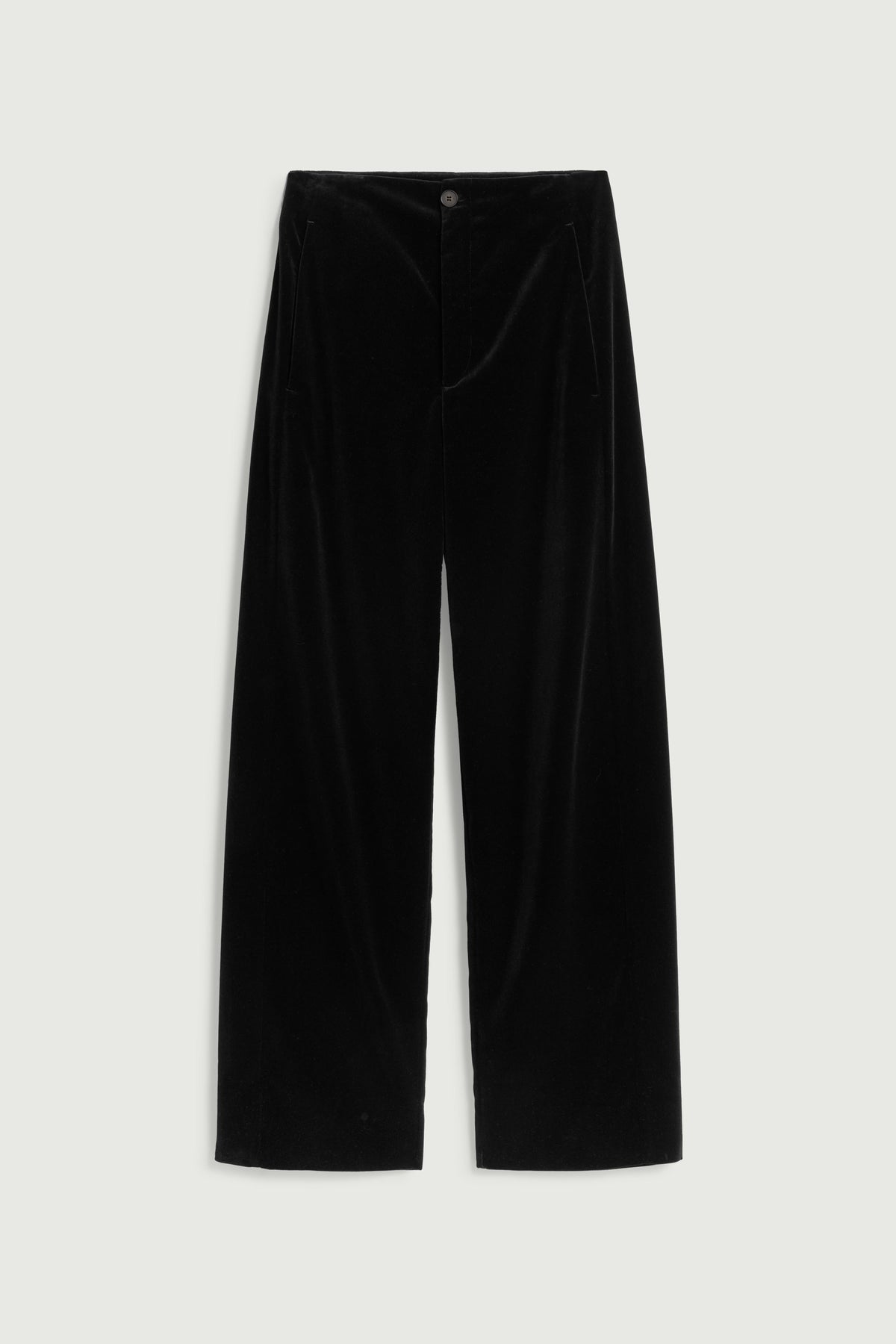 Pantalon droit en velours lisse