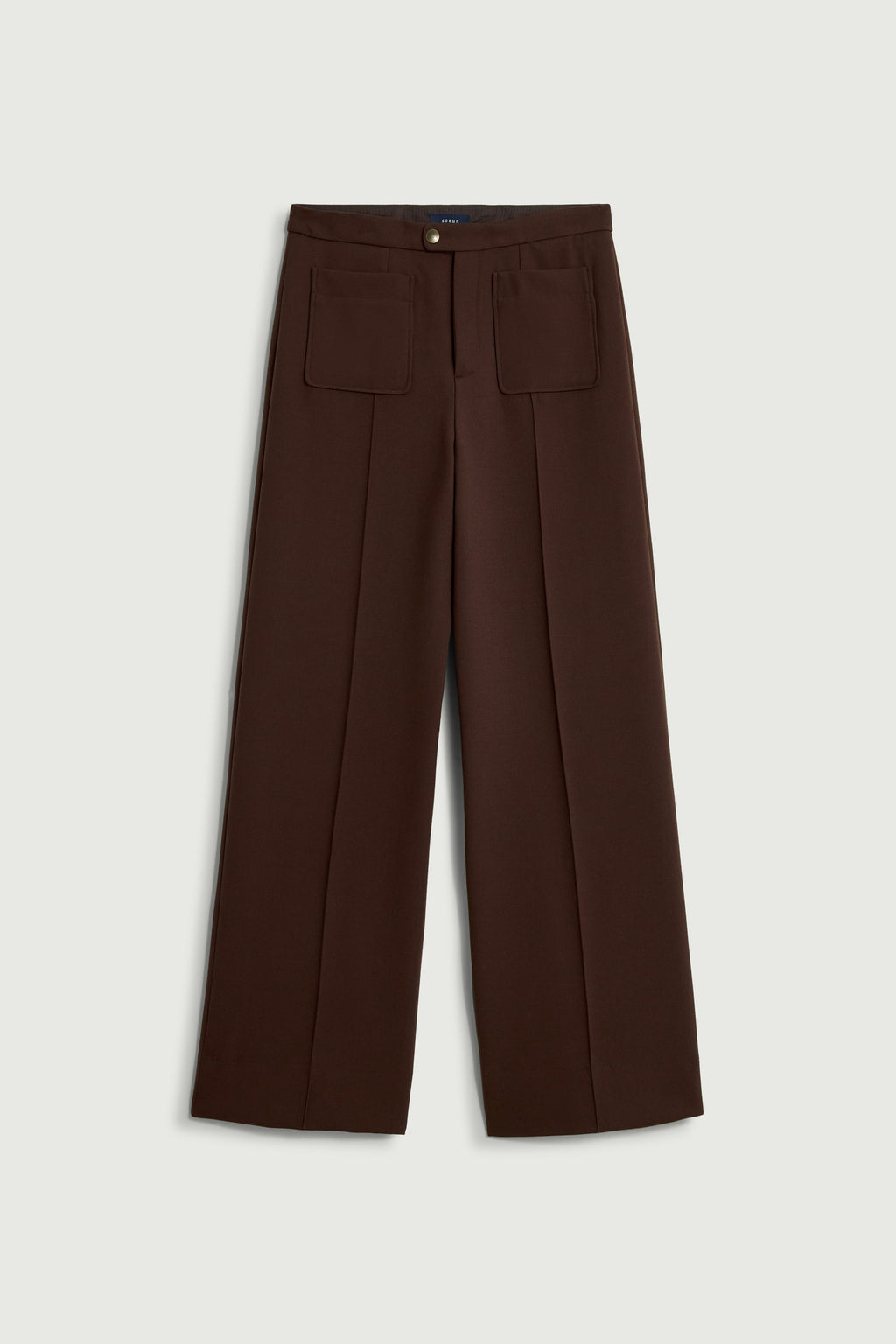 Pantalon à poches plaquées et pli piqué