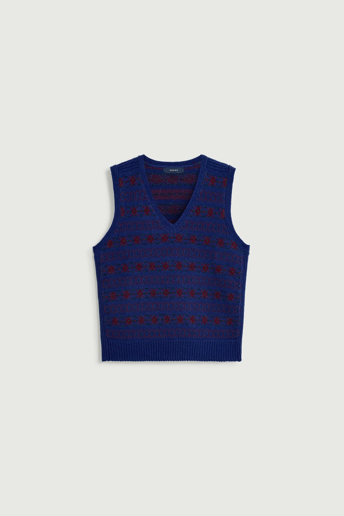 Débardeur jacquard à col V